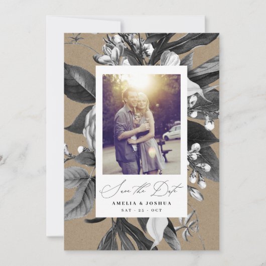 インダストリ素朴アルシックフローラの結婚フォトクラフト セーブザデート (正面)