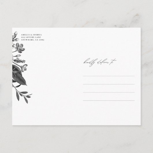 インダストリ素朴アルシックフローラ日付クラフトを保存 案内ポストカード (裏面)