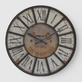 インダストリ素朴アルファームハカスタムウス名 ラウンド壁時計 (正面)