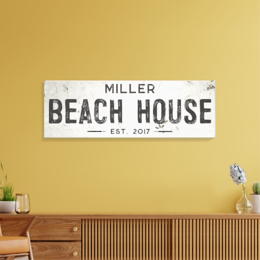 インダストリ素朴モダンアルファームハウスビーチハウスロン キャンバスプリント (インサイチュ (リビング))