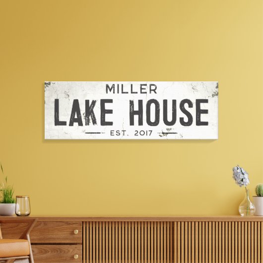 インダストリ素朴モダンアルファームハウスレイクハウスロン キャンバスプリント (インサイチュ (リビング))