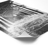 インダー海イル魚釣りピア白黒 フォトプリント            (角)