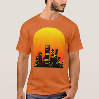 インチェシティのサンセット 楽しい Tシャツ