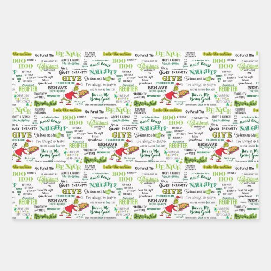 インチ引用文パターン ラッピングペーパーシート (正面3)