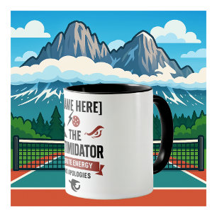インティミデイター・デザインのピックルボール・コーヒーマグ マグカップ