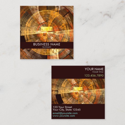 インテグリティ抽象芸術アートプロフェッショナル スクエア名刺 (正面/裏面)