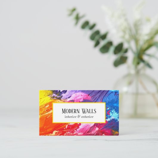インテリアとエクステリア絵画ハウスの名刺 名刺 (スタンド正面)