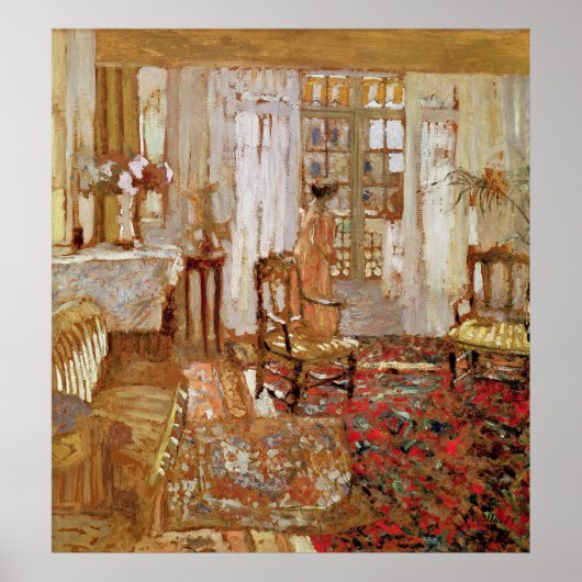 インテリアと女性の黄色い目 ポスター (正面)