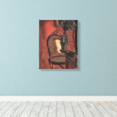 インテリアと椅子と植物by Anna Ancher キャンバスプリント (インサイチュ (ウッドフロア))