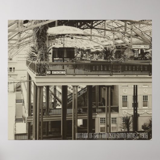 インテリアのサンフランシスコSutro Bath 1908 ポスター (正面)