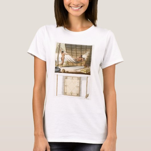 インテリアのシーンインディアン(カラー版木、銅版、版画 Tシャツ (正面)