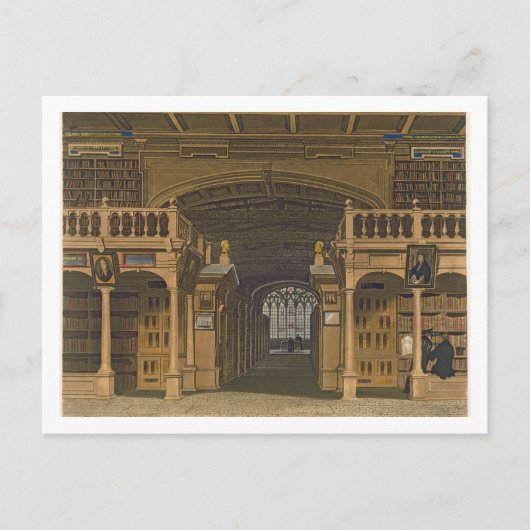 インテリアのBodleian Library,イラストレーション ポストカード (正面)