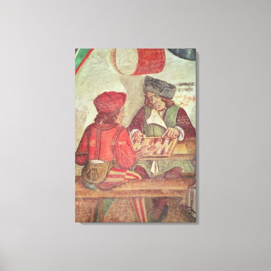 インテリアオブアンインバックギャモンプレイヤーの詳細 キャンバスプリント (正面)