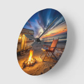 インテリアクラシックホームクロック"キャンプスタイル" ラウンド壁時計 (傾斜)