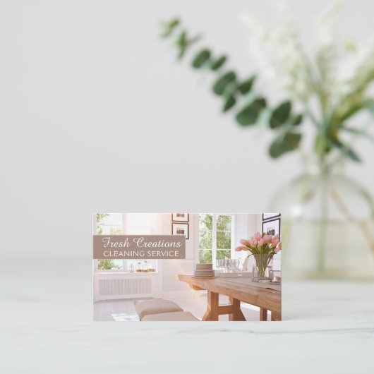 インテリアクリーン住宅清掃サービス 名刺 (スタンド正面)