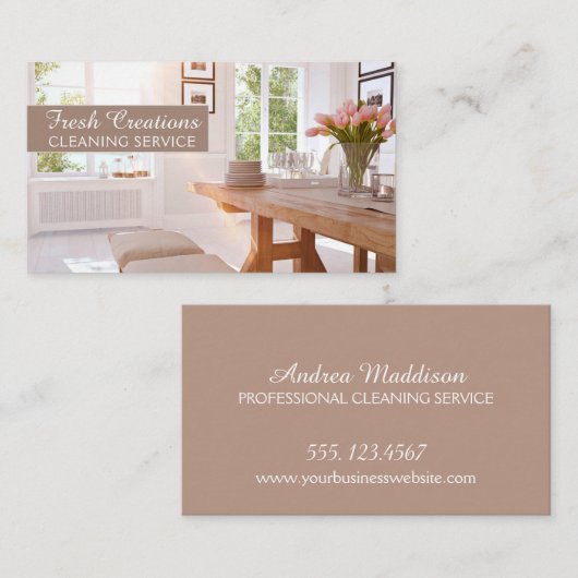 インテリアクリーン住宅清掃サービス 名刺 (正面/裏面)