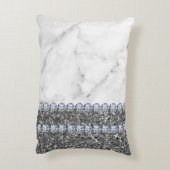 インテリアグリッターシックシルバーホームバラピーコック アクセントクッション (裏面(縦))