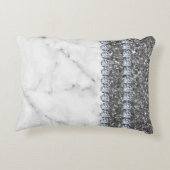 インテリアグリッターシックシルバーホームバラピーコック アクセントクッション (裏面)