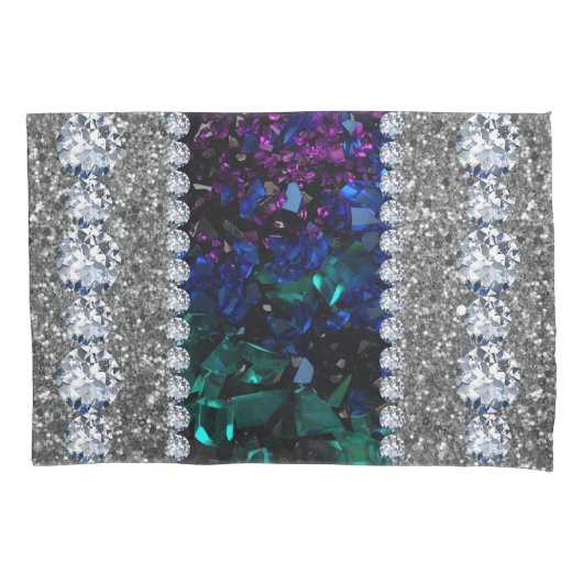 インテリアグリッターシックシルバーホームバラマーブル 枕カバー (正面)