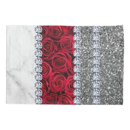 インテリアグリッターシック金ゴールドホームバラ 枕カバー (裏面)