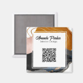 インテリアシンプルデザインモダン抽象芸術QRコードバス マグネット (正面/裏面)