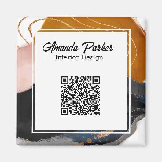 インテリアシンプルデザインモダン抽象芸術QRコードバス マグネット (正面)
