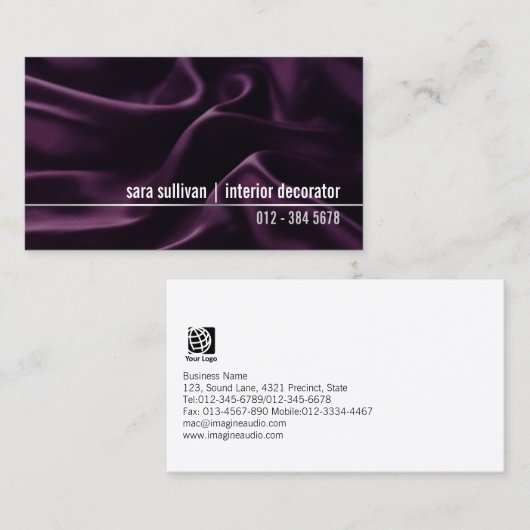 インテリアデコレータシルクテクスチャビジネスカード 名刺 (正面/裏面)