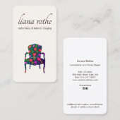 インテリアデコレータフランスのフローラ椅子デザイン 名刺 (正面/裏面)