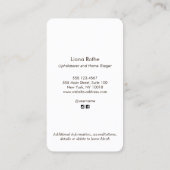 インテリアデコレータフランスのフローラ椅子デザイン 名刺 (裏面)