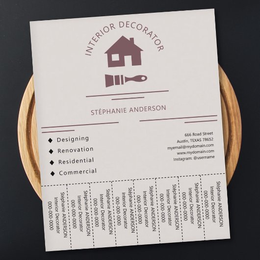 インテリアデコレーター切り取りストリップフライヤー チラシ