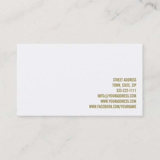 インテリアデコレータ金ゴールドインクスプラッシュモダン 名刺 (裏面)