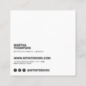 インテリアデコレータ青見本カラーブロックミニマル スクエア名刺 (裏面)