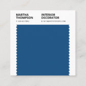 インテリアデコレータ青見本カラーブロックミニマル スクエア名刺 (正面)