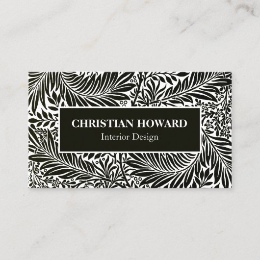 インテリアデザイエレガントナーの白黒パターン 名刺 (正面)