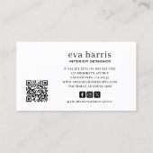 インテリアデザイエレガントナーブラック&金ゴールドロゴ 名刺 (裏面)