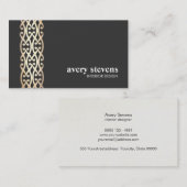 インテリアデザイエレガントナ金ゴールドスクロール黒 名刺 (正面/裏面)