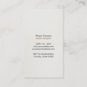 インテリアデザイエレガントナ金ゴールドスクロール黒 名刺 (裏面)