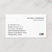 インテリアデザイカスタムンの写真モダンスタイリッシュ 名刺 (裏面)