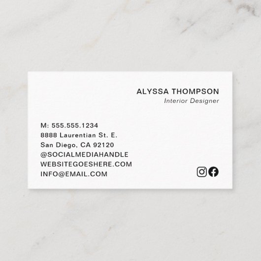 インテリアデザイカスタムンの写真モダンスタイリッシュ 名刺 (裏面)