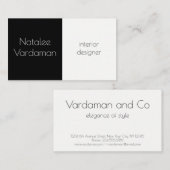 インテリアデザイナのカスタマイズシンプル可能なエレガント 名刺 (正面/裏面)