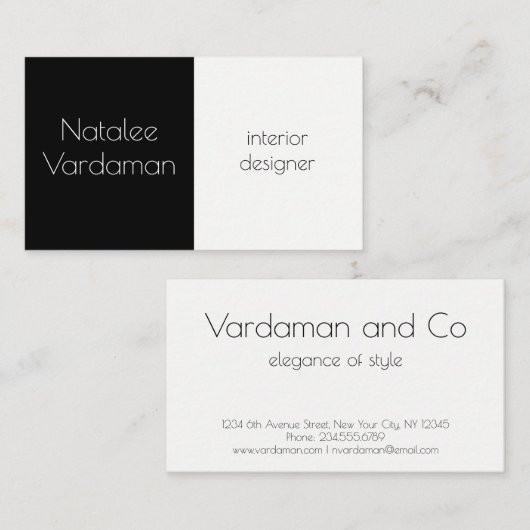 インテリアデザイナのカスタマイズシンプル可能なエレガント 名刺 (正面/裏面)