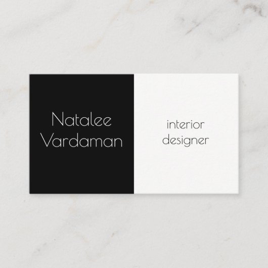 インテリアデザイナのカスタマイズシンプル可能なエレガント 名刺 (正面)