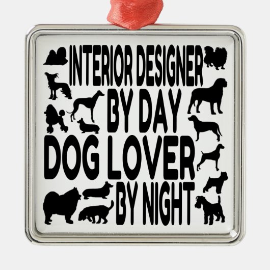 インテリアデザイナーが犬を愛する メタルオーナメント (正面)
