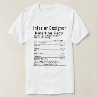 インテリアデザイナーの栄養成分表示 クリエイティブ  Tシャツ