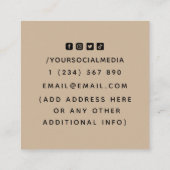 インテリアデザイナーアールデコボヘミアンニュートラルパステル スクエア名刺 (裏面)