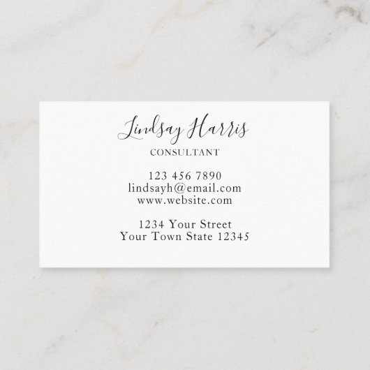 インテリアデザイナーウォーターカラーユーカリプタスビジネスC 名刺 (裏面)