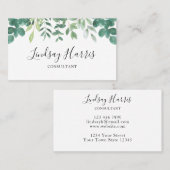 インテリアデザイナーウォーターカラーユーカリプタスビジネスC 名刺 (正面/裏面)