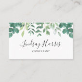 インテリアデザイナーウォーターカラーユーカリプタスビジネスC 名刺 (正面)