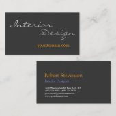 インテリアデザイナーグレーコンテンポラリー名刺 名刺 (正面/裏面)