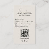 インテリアデザイナースクリプト名フォトQRタン 名刺 (裏面)
